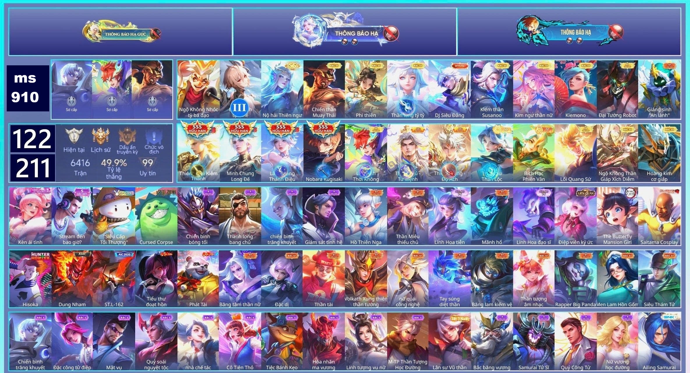 Acc Liên Quân ID 181